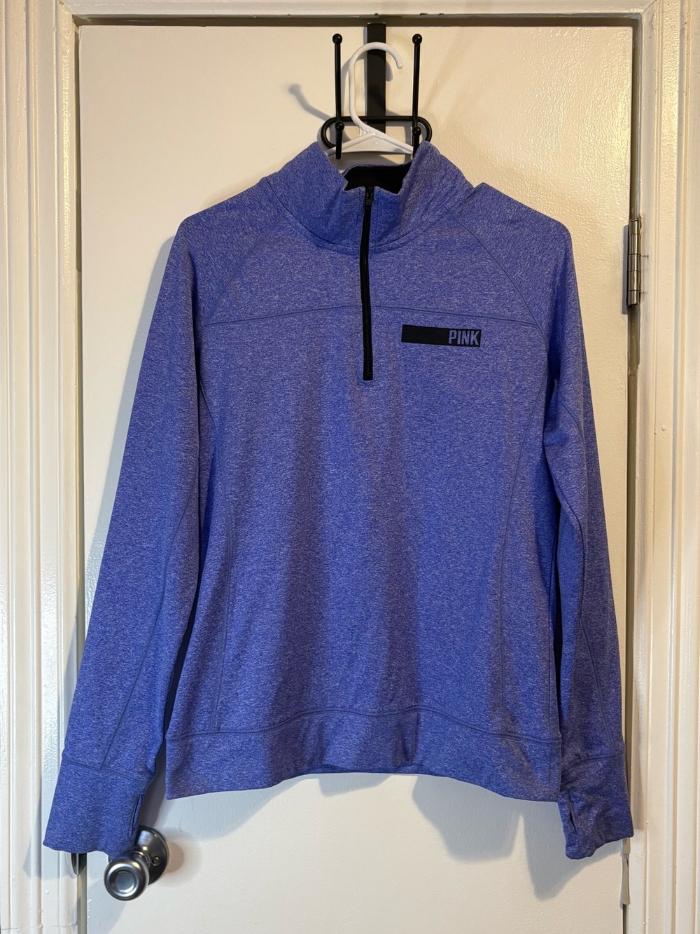 PINK Victoria's Secret Heathered Purple Quarter-Zip Pullover